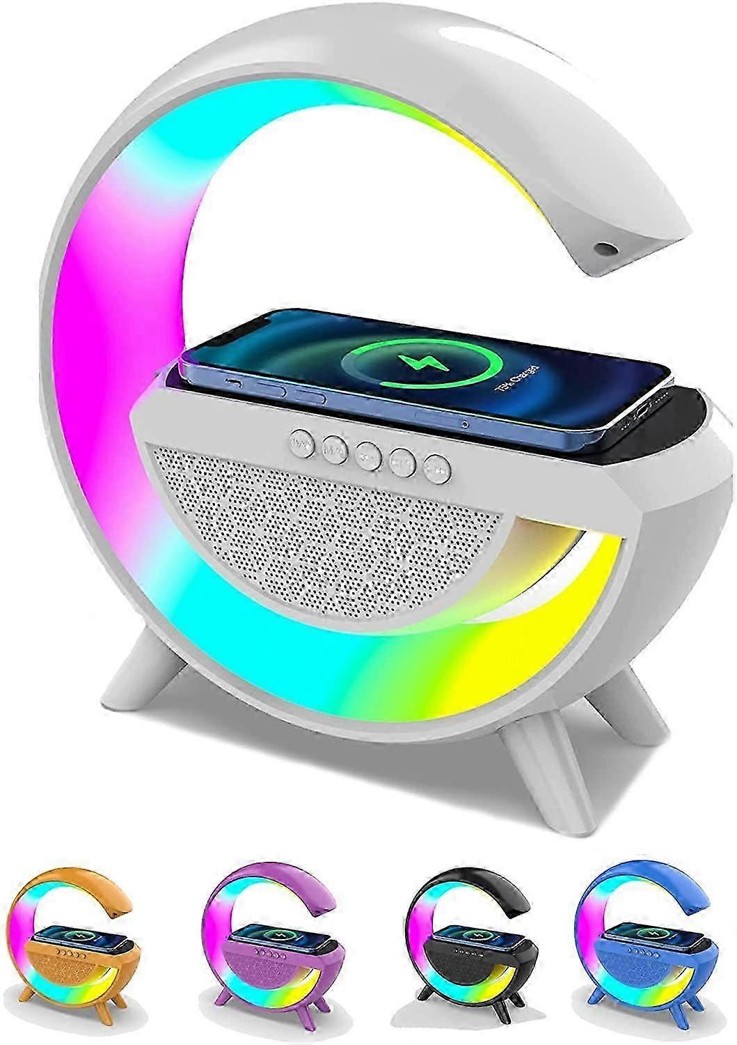 Draadloze oplader Sfeerlamp, Bluetooth-luidspreker Draadloze oplader, Nachtlampje met draadloze oplader, Van kleur veranderende tafellamp