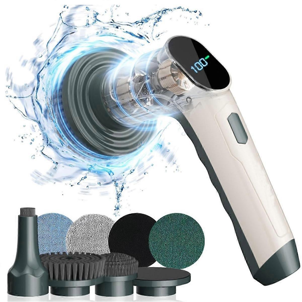 2-Speed Electric Cleaner with LED Screen, Handheld Electric Multi-Purpose Cleaning Brush for All Kinds of Floors