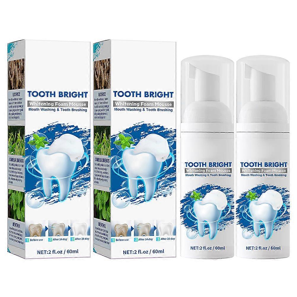 2 Pcs Toothpaste Whitening Foam Mousse 60ml Deep Cleansing Teeth Cleaning Press Foam Toothpaste