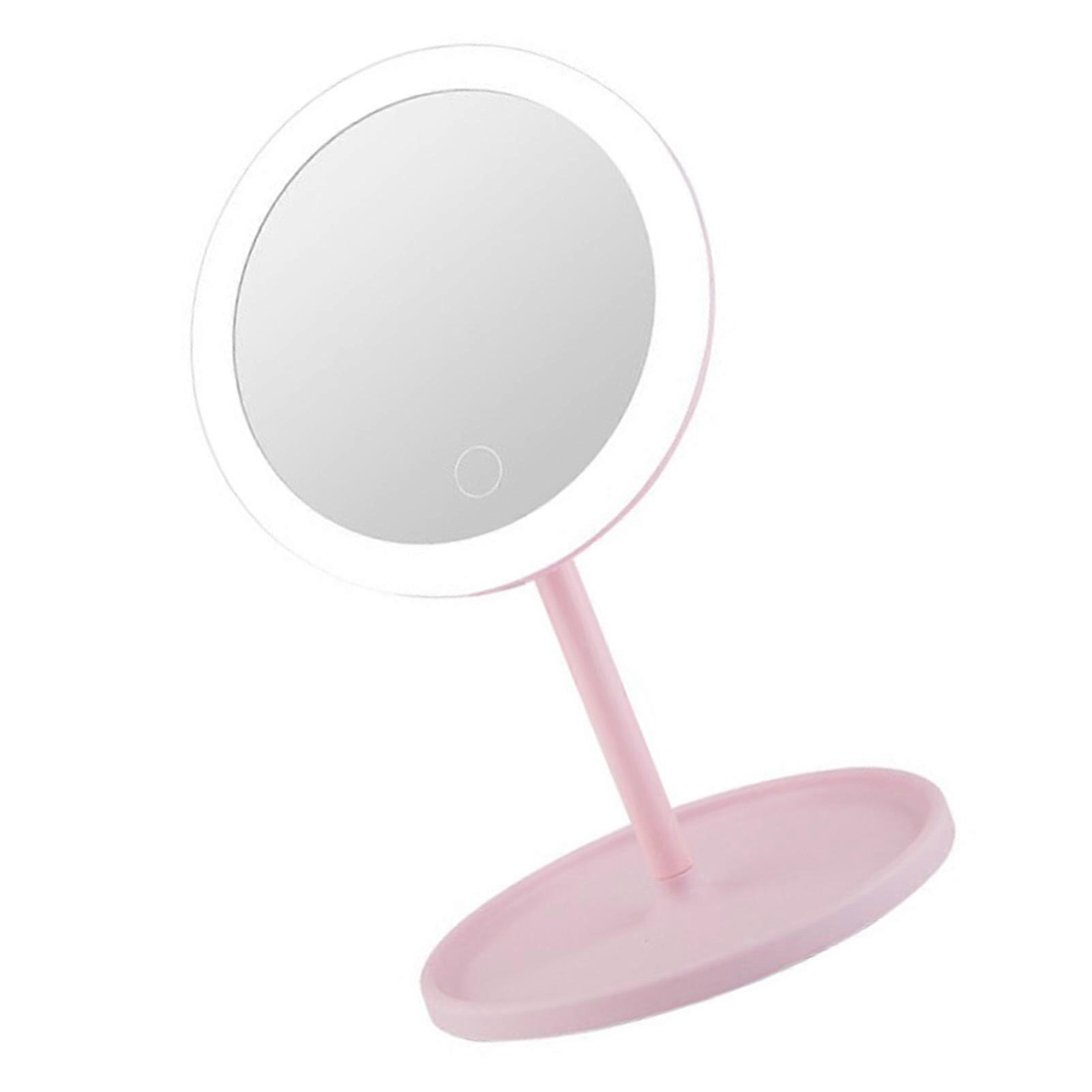 LED Lighted Makeup Mirror USB Rechargeable Adjustable Fill Light Portable Desktop Vanity Mirror