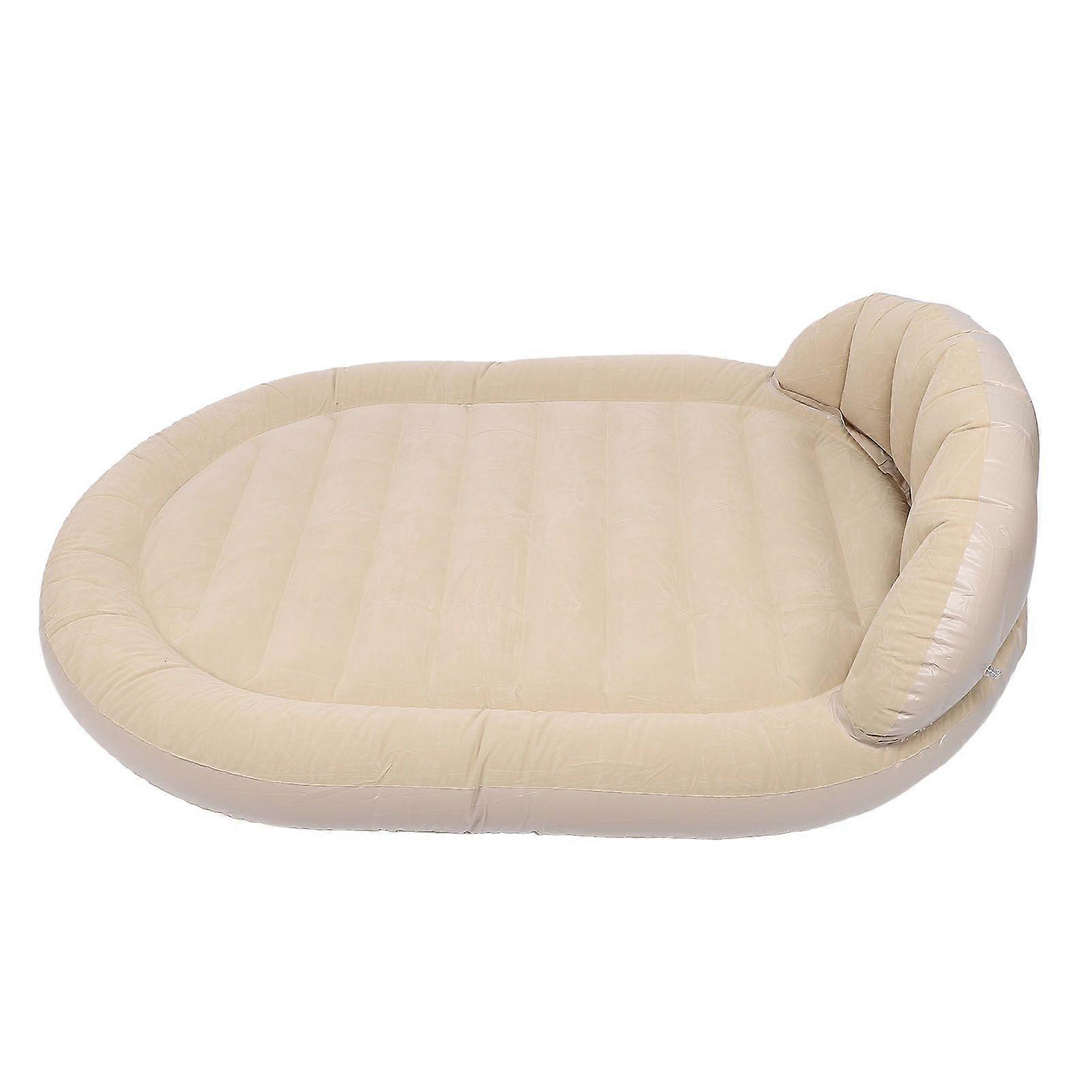Camping Air Mattress 2 Person Travel Bed Sleeping Pad Leakproof Inflatable Mattress with Backrest Plush Surface for Home Camping Guests YMHC