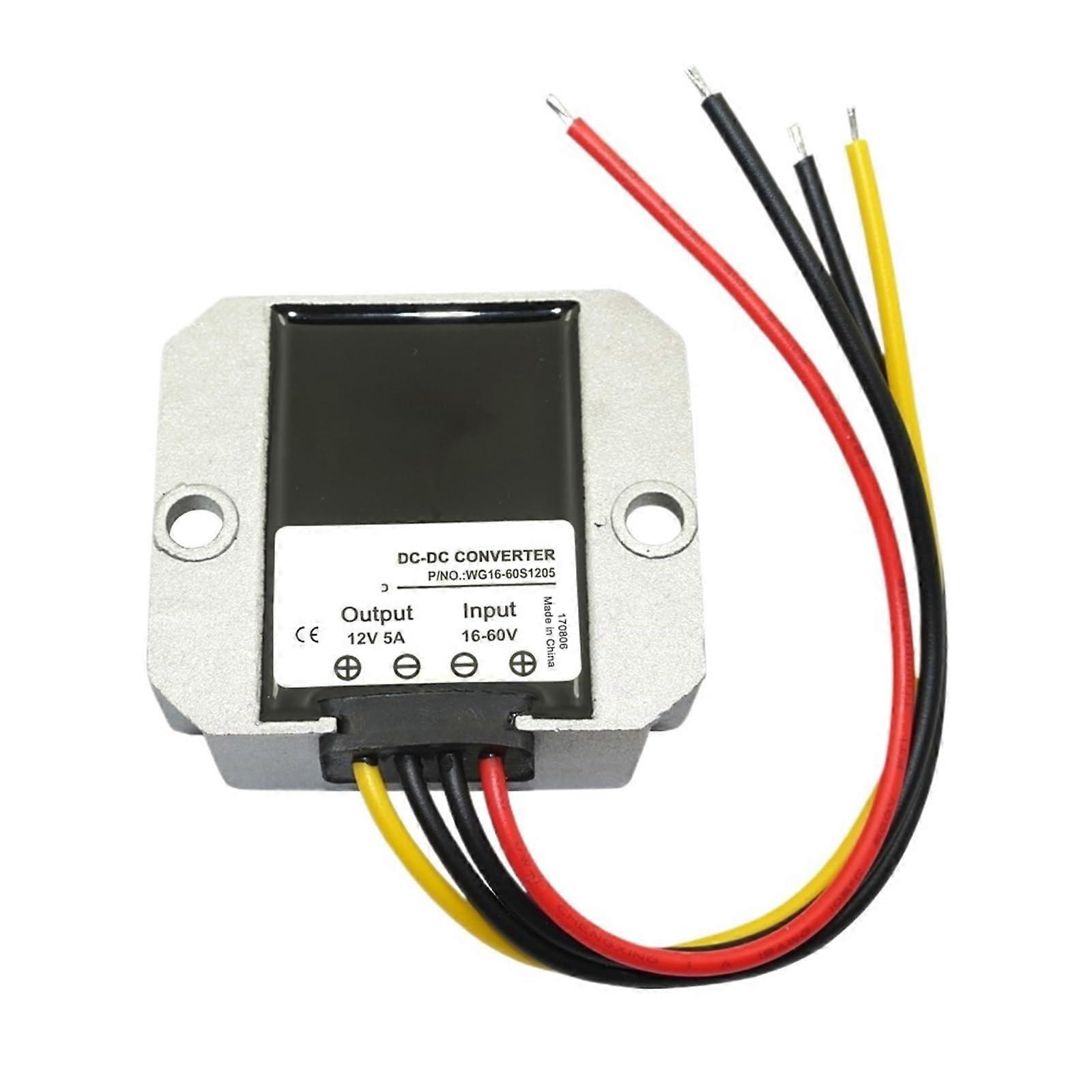 1 piece DCDC 1660V 24V 36V 48V to 12V 5A 60W StepDown Power Converter Buck Voltage Regulator