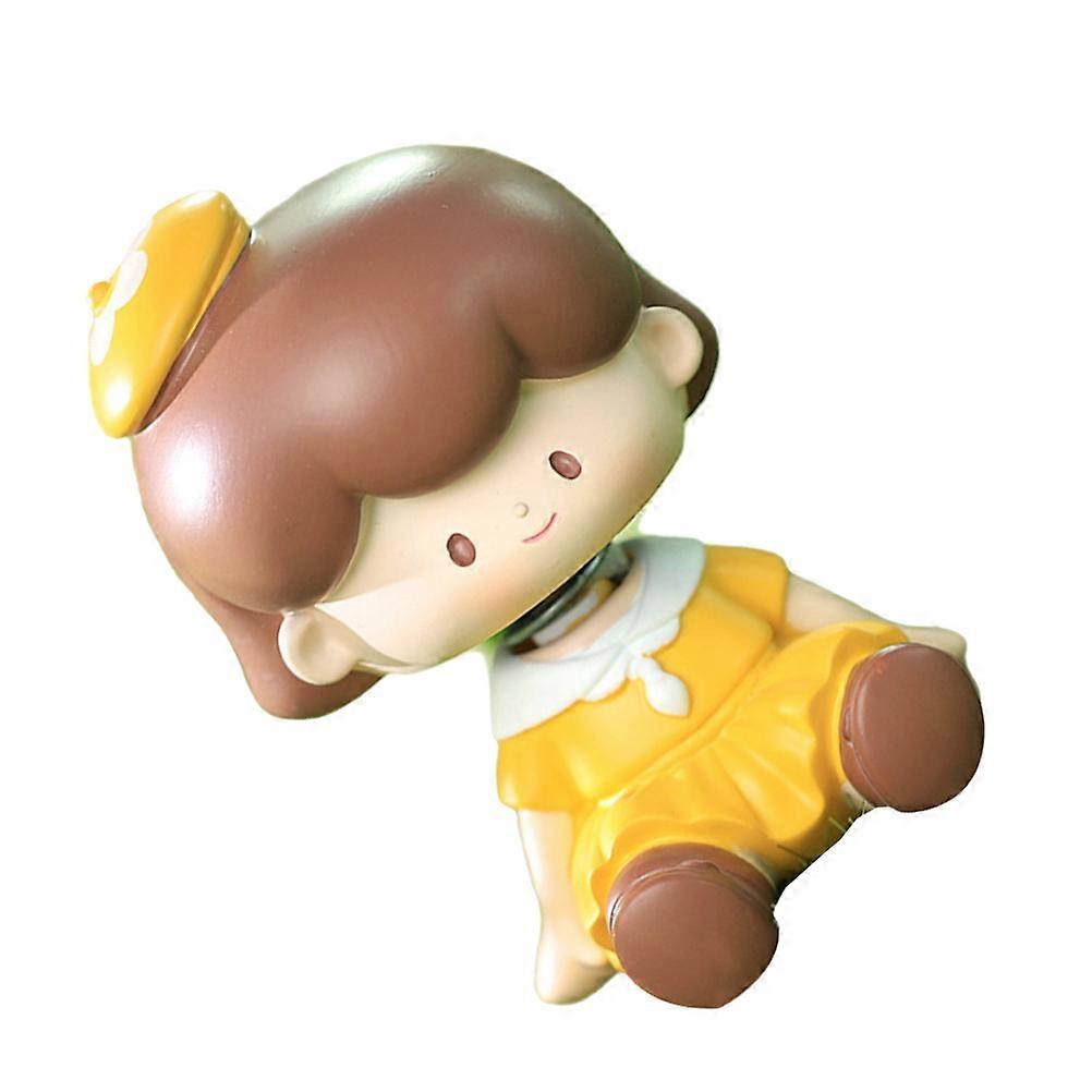 Car Dash Ornaments Family Cartoon Doll Figurine Mini Adorable Toy Dashboard Decoration Desktop Ornament Multi 7.6X5CM Synthetic Resin 1Pcs