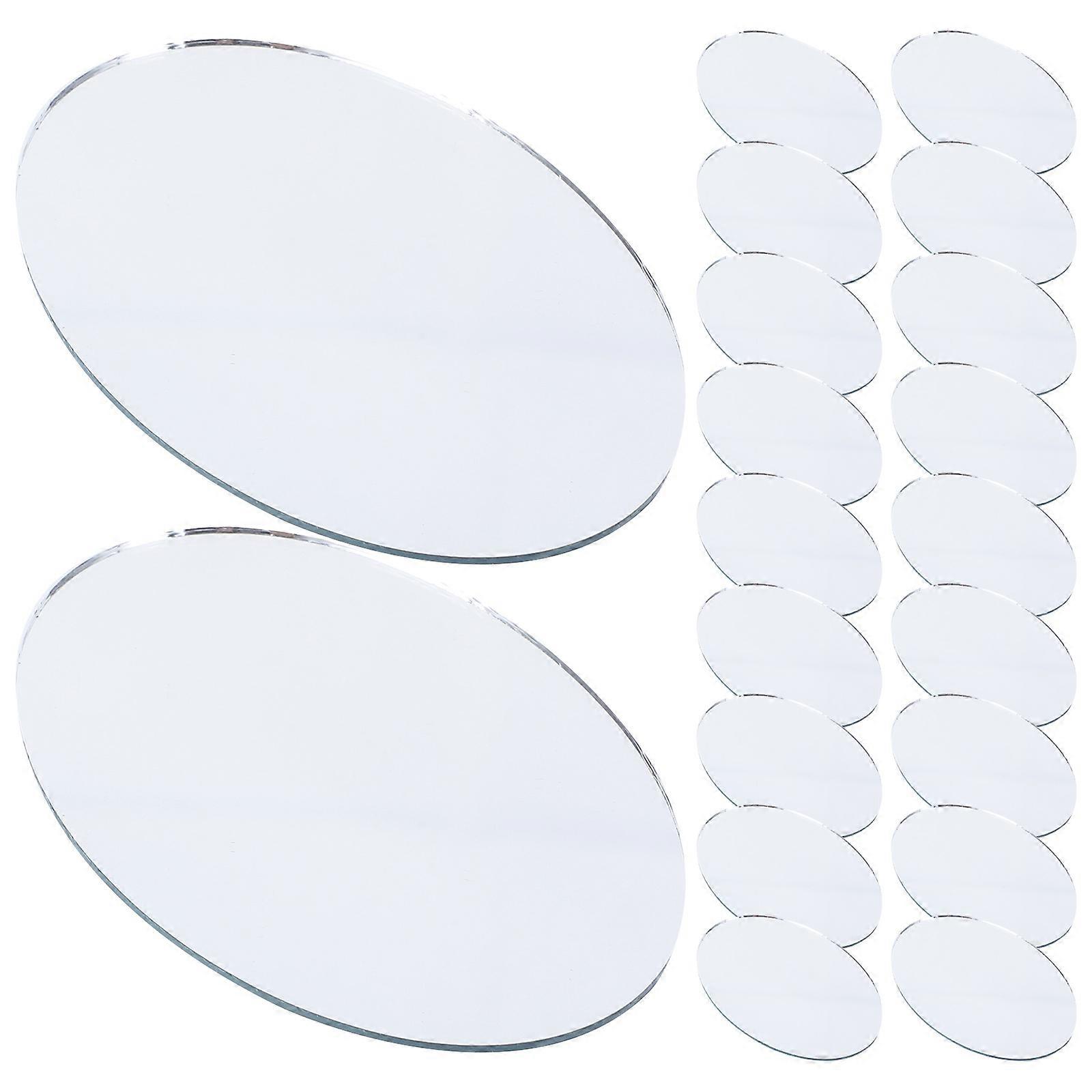 Craft Mini Glass Tile Pieces for DIY Craft Projects – Portable Oval Mirror for Women, Home Decor