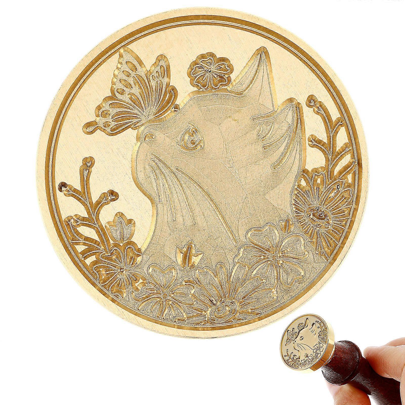 Copper Wax Seal Stamp, Retro Portable Design, Non Stick & Easy Clean for Envelopes, Invitations, Scrapbook & Decoration