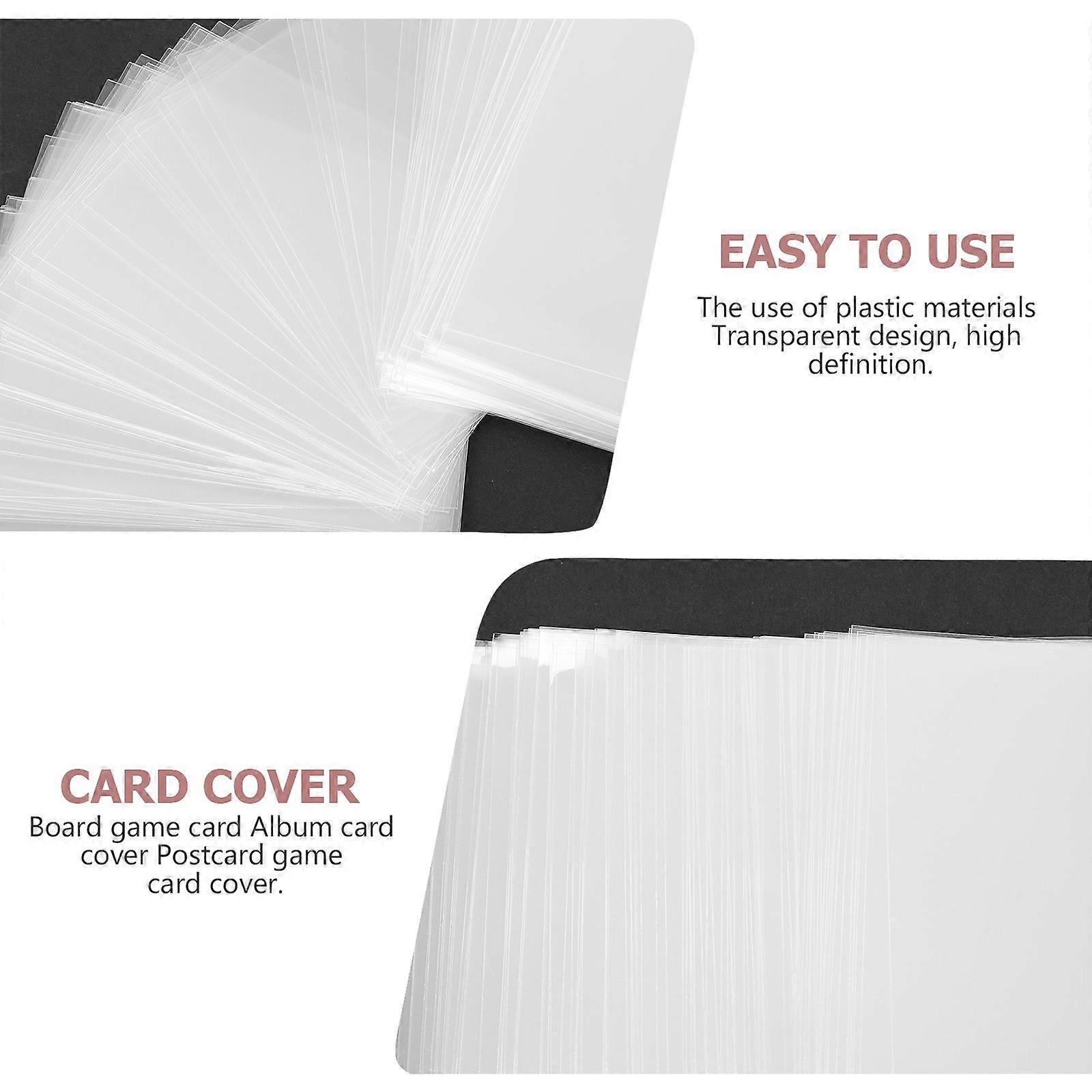 100 Sheets Transparent Cards Sleeve Covers Game Cards Protector Sleeve Plastic
