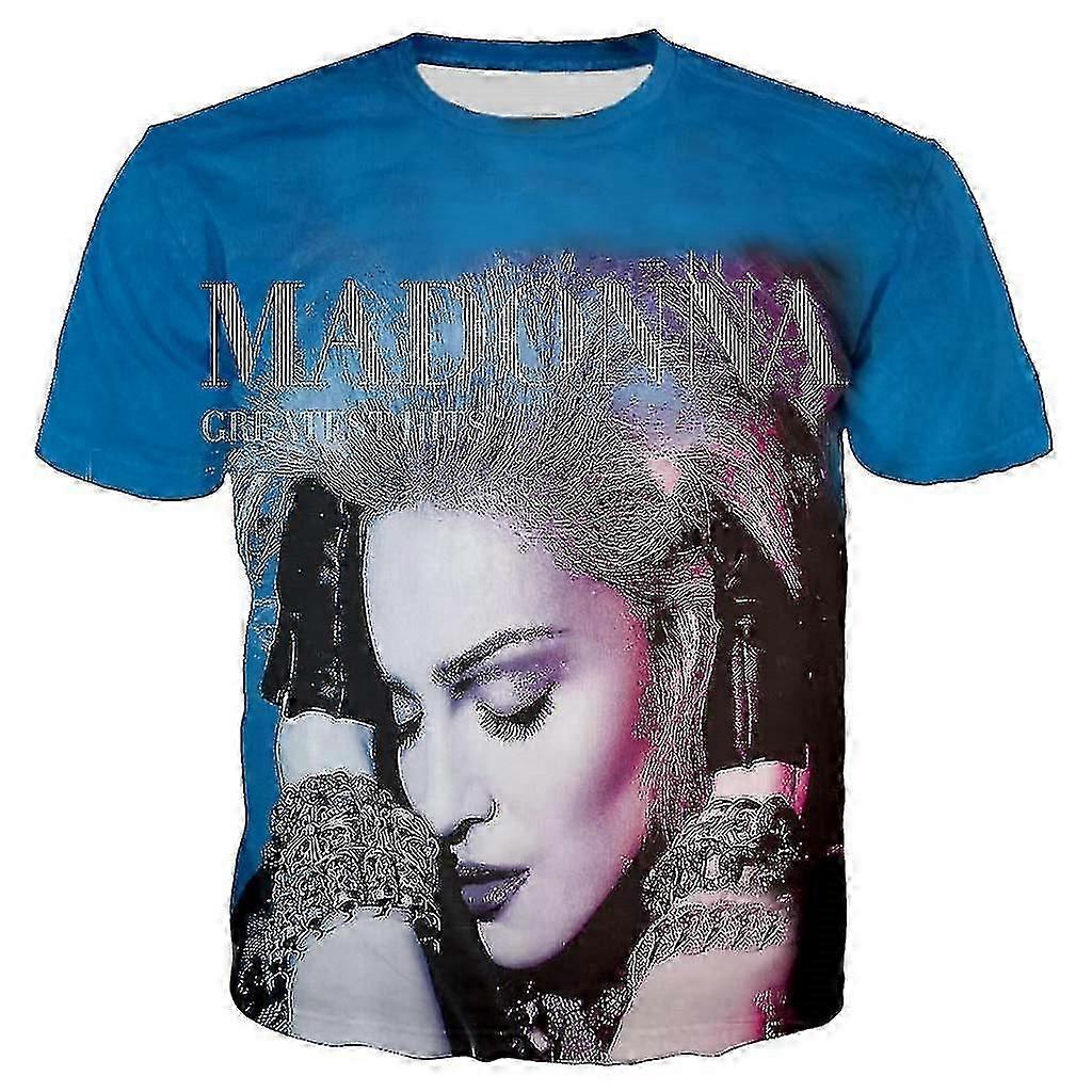 팝의 여왕 마돈나 3d 인쇄 티셔츠 남성 여성 패션 캐주얼 하라주쿠 스타일 티셔츠 힙합 스트리트 웨어 오버사이즈 탑 Guanguan