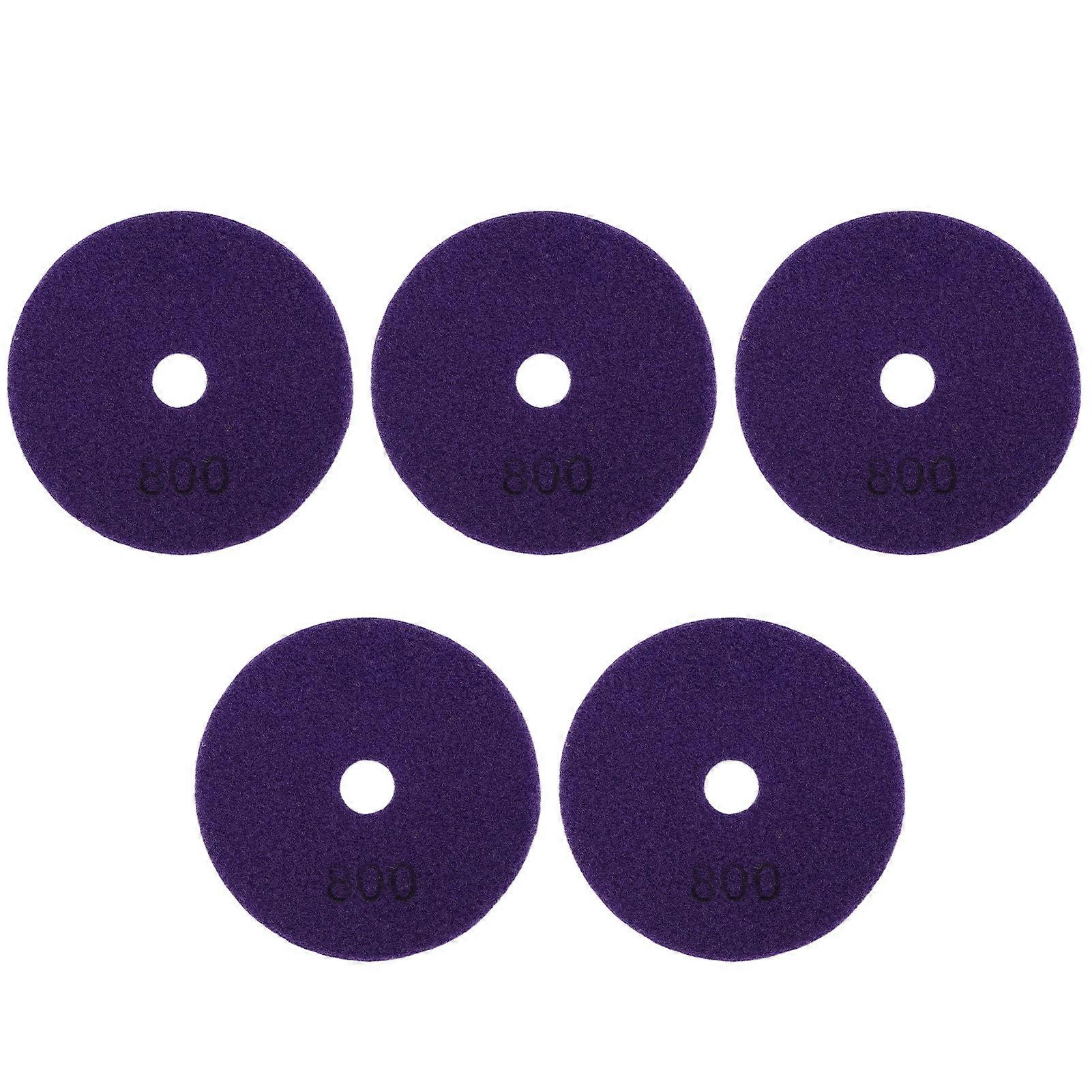 5Pcs 4in Diamond Wet Polishing Pads Soft Grinding Disc Kit for Marble Granite Ceramics800 Grits
