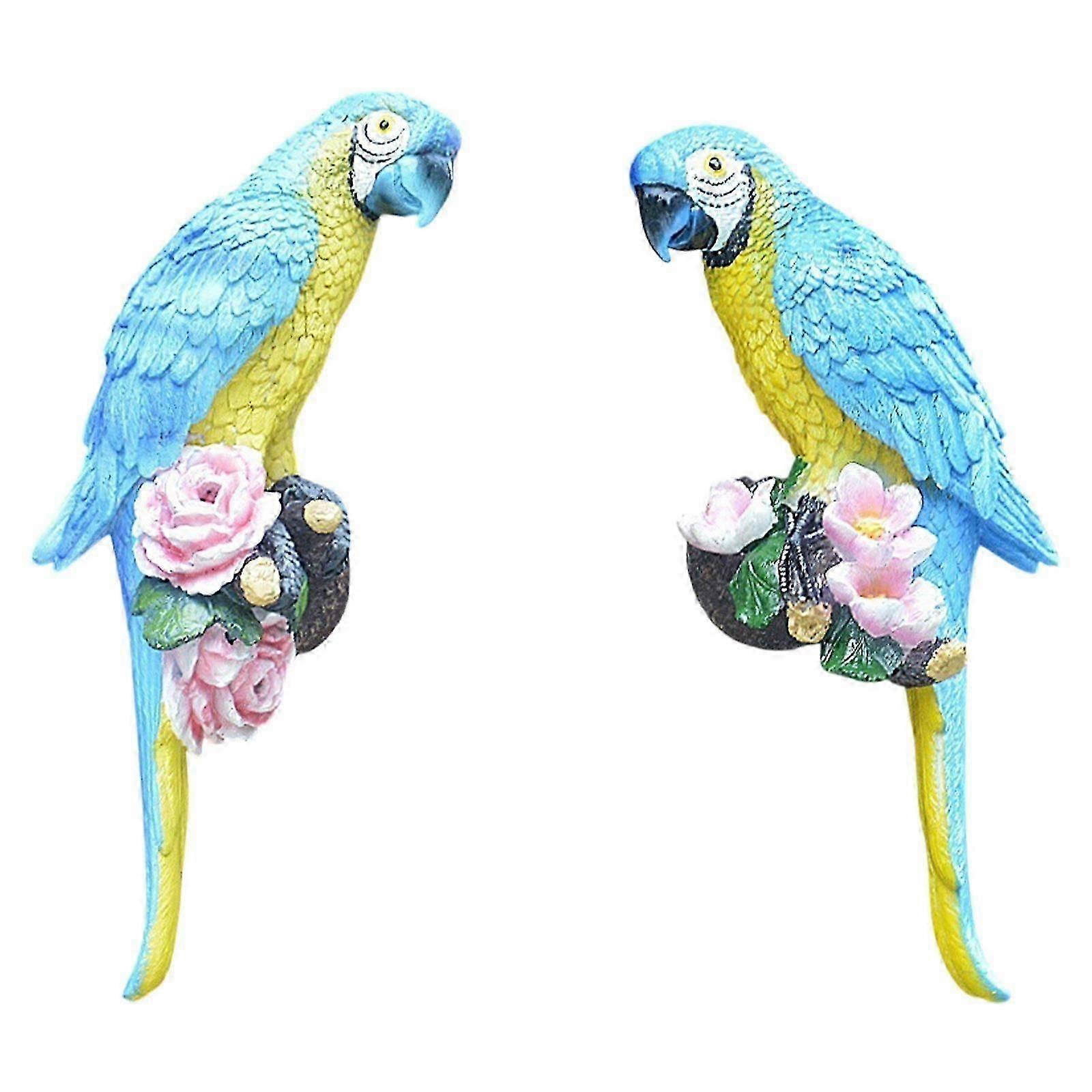 2x Parrot Statue Art Macaw Gift Parrot Tree Hugger for Porch Wall Tree Trunk Red