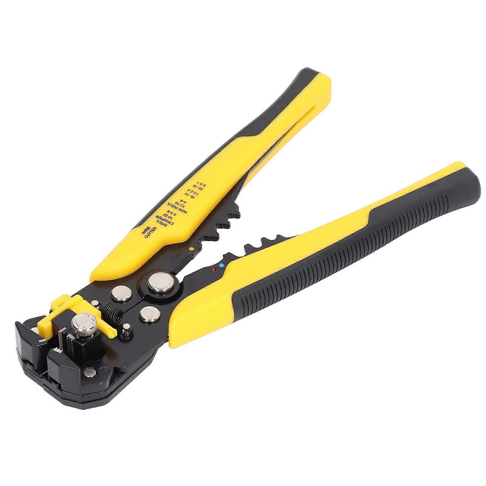 Automatic Wire Stripper 8-Inch Adjustable Manual Multifunction Wear-Resistant For Home Workshop Yellow