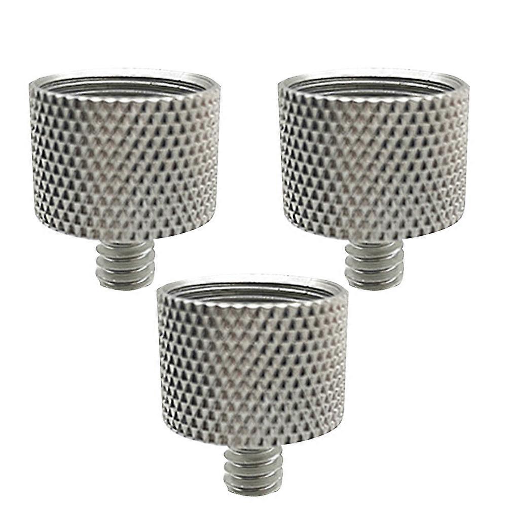 3PCS 5/8 pollici femmina a 1/4 di pollice maschio viti filettate adattatore per microfono morsetto argento