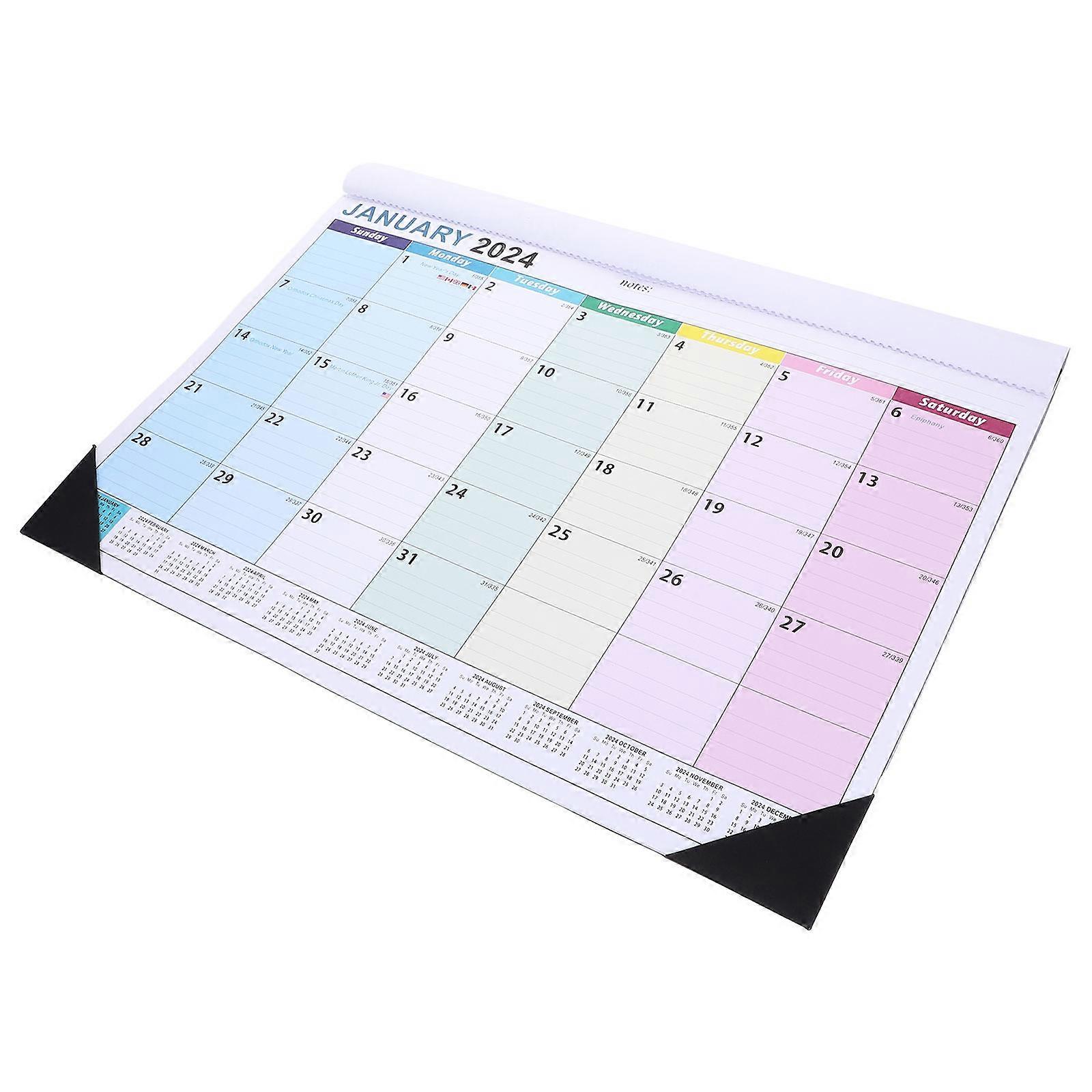 Premium Thick Paper Wall Calendar European Style Hanging Planner for Office & Home with Textured Design and Practical Countdown Decoration