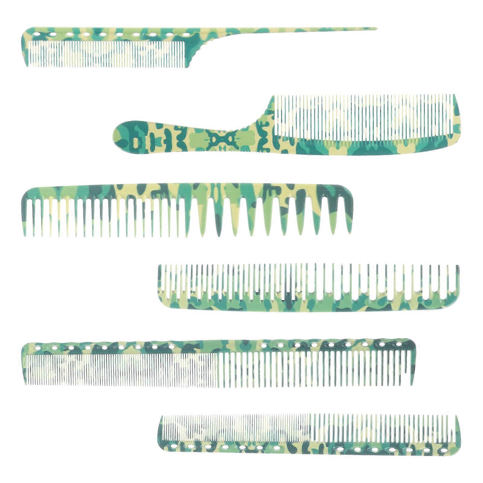 Tip Tail Combs Double-Sided Barber Combs Men Women Curved-Tailed Comb 6Pcs