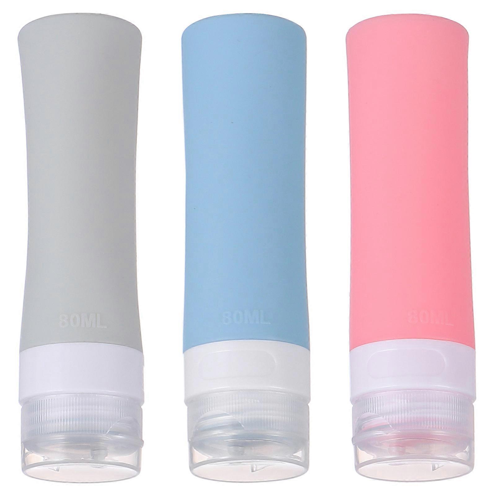 3Pcs Empty Refillable Bottles 80ml for Shampoo Conditioner and Cosmetics Containers