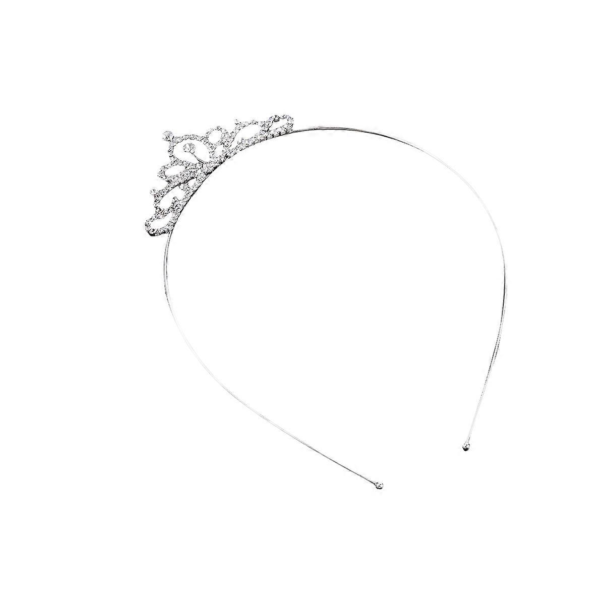 Silver Rhinestone Crown Headgear for Girl Use Chic and Design with Brightness One Size