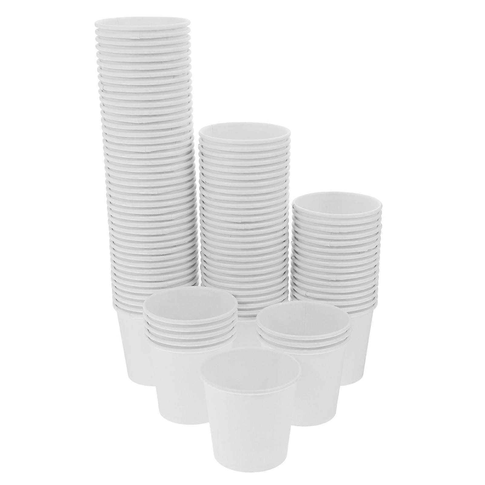 Cups Paper Disposable Ideal For Sampling Tasting Small Portions 100ml Round Simple Use 100Pcs