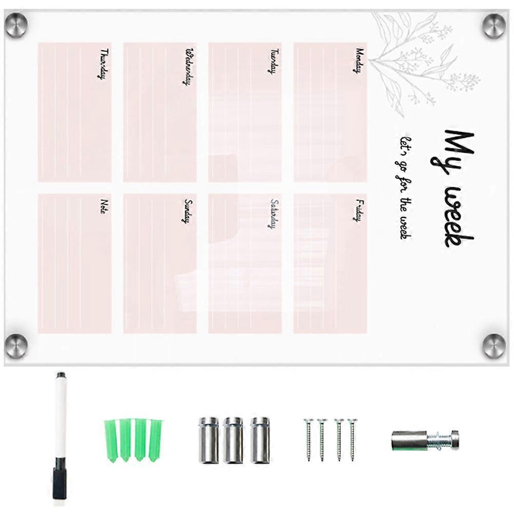 Hanging Memo Board Reusable Writing Wall Mounted Board Transparent Acrylic 21x29.7cm 1 Set