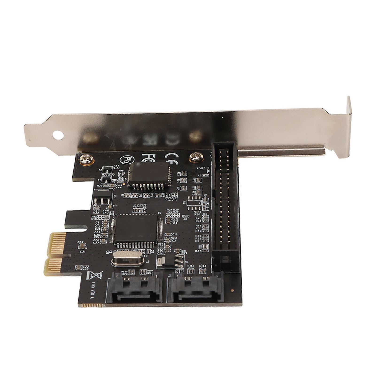 PCIe 2.0 SATA Card 2 Ports 40pin Interface 6.0 Gbps 3.0 Gbps 1.5 Gbps SSD PCI E to SATA Expansion Card for Win