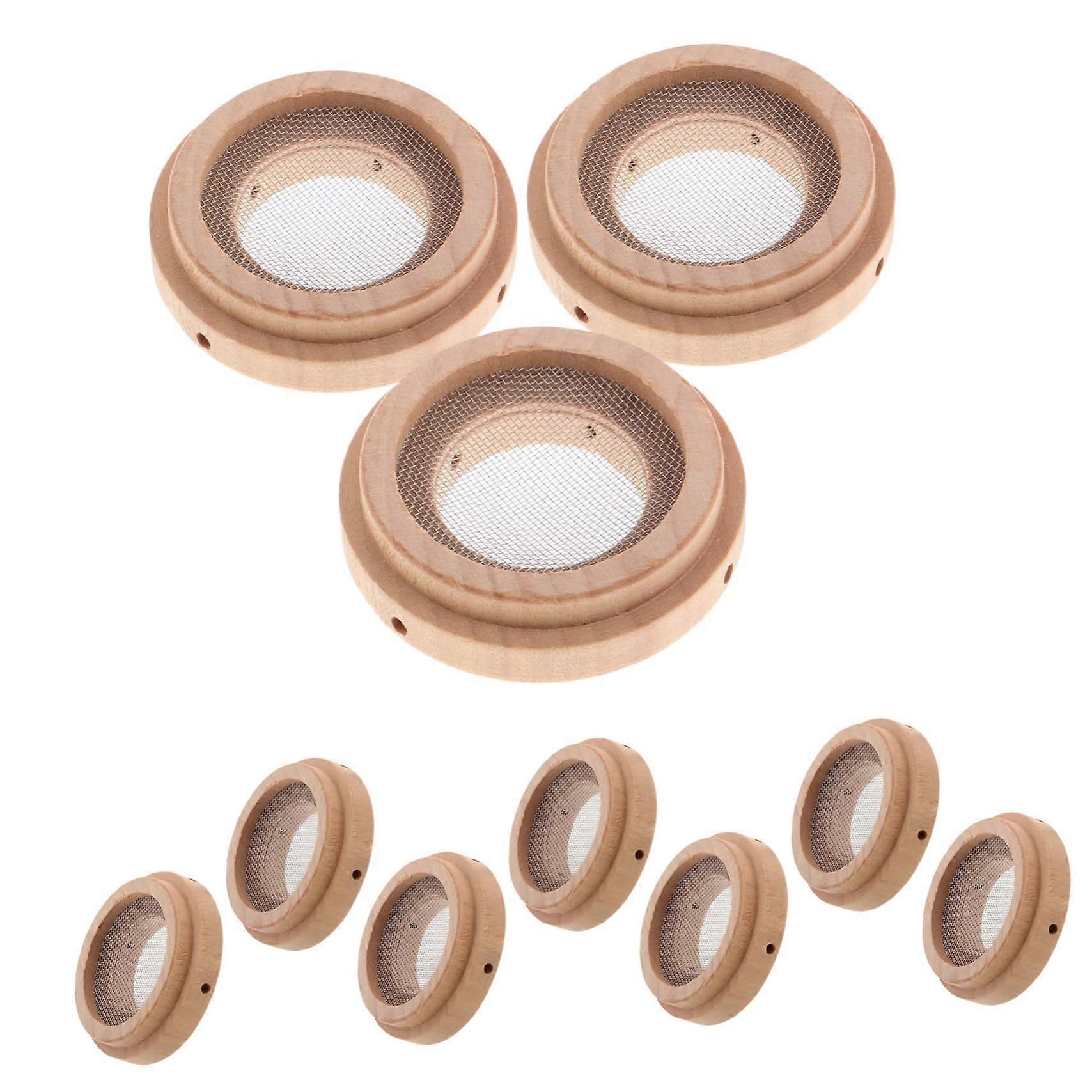 Moxibustion Jade Ring 10-Piece Kit With Moxa Device Holder For Neck And Shoulders, Moxa Stick Holder, Beige Stainless Steel Case