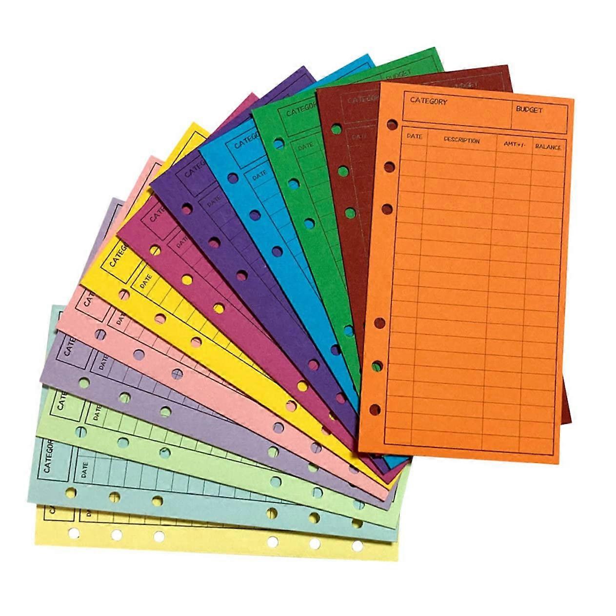 Pack of 12 Budget Envelopes for Cash Organizing, 16.4X8.7CM Small Colorful Wallet Organiser, Savings Book, Office Use