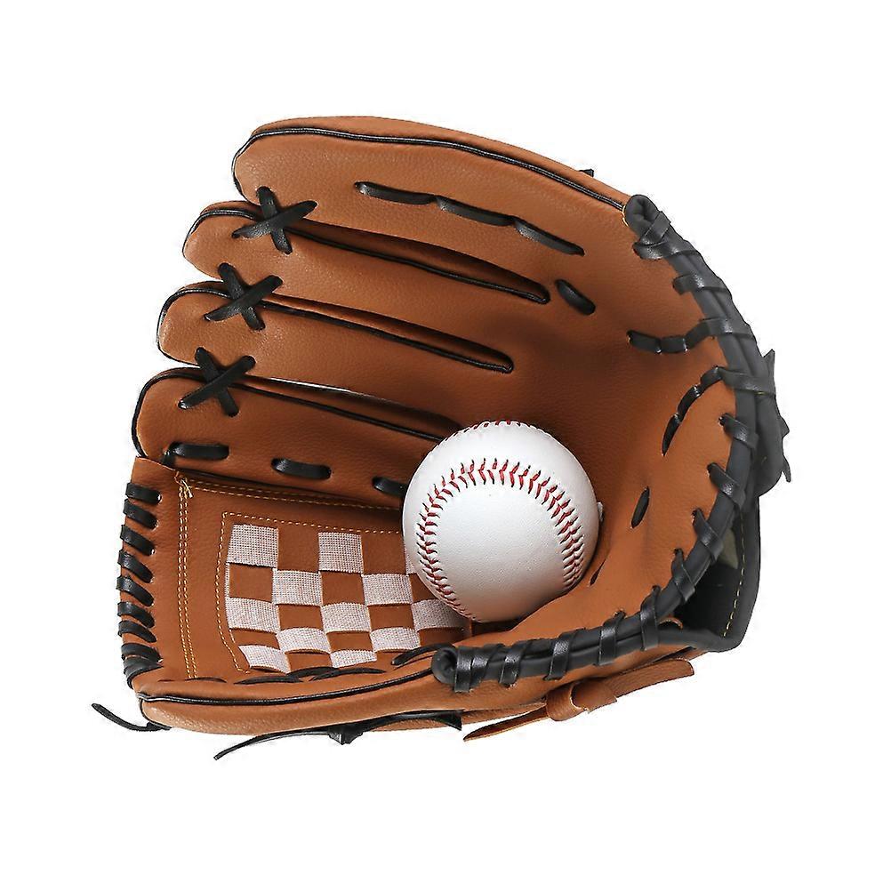 Brown Baseball Gloves for Sports Use with PU Material and Thickened Bottom for Enhanced Wear