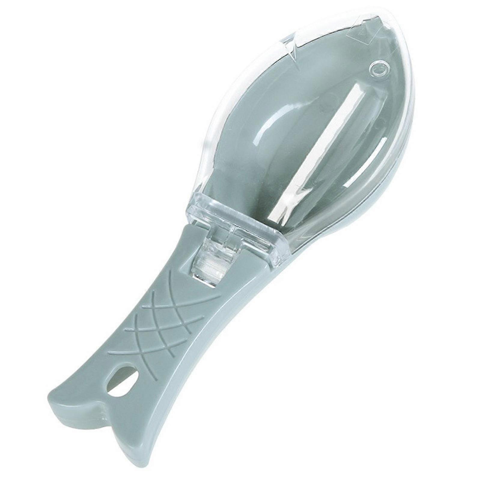2025 Wharick Fish Scaler Convenient Fish Scale Remover Cleaner Fish Shape Scraper with Storage Container Kitchen