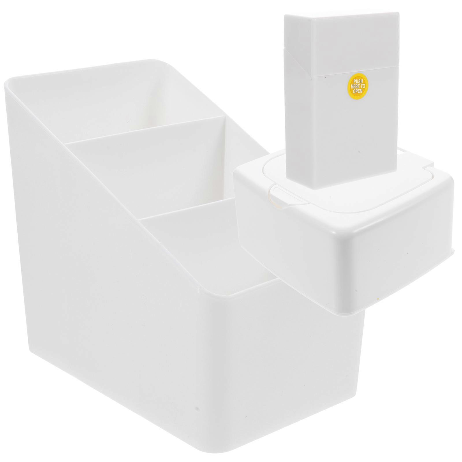 Sundries Storage Box Desktop Organizer School Office Home Rectangular Plastic Keep Clutter Free 1Set