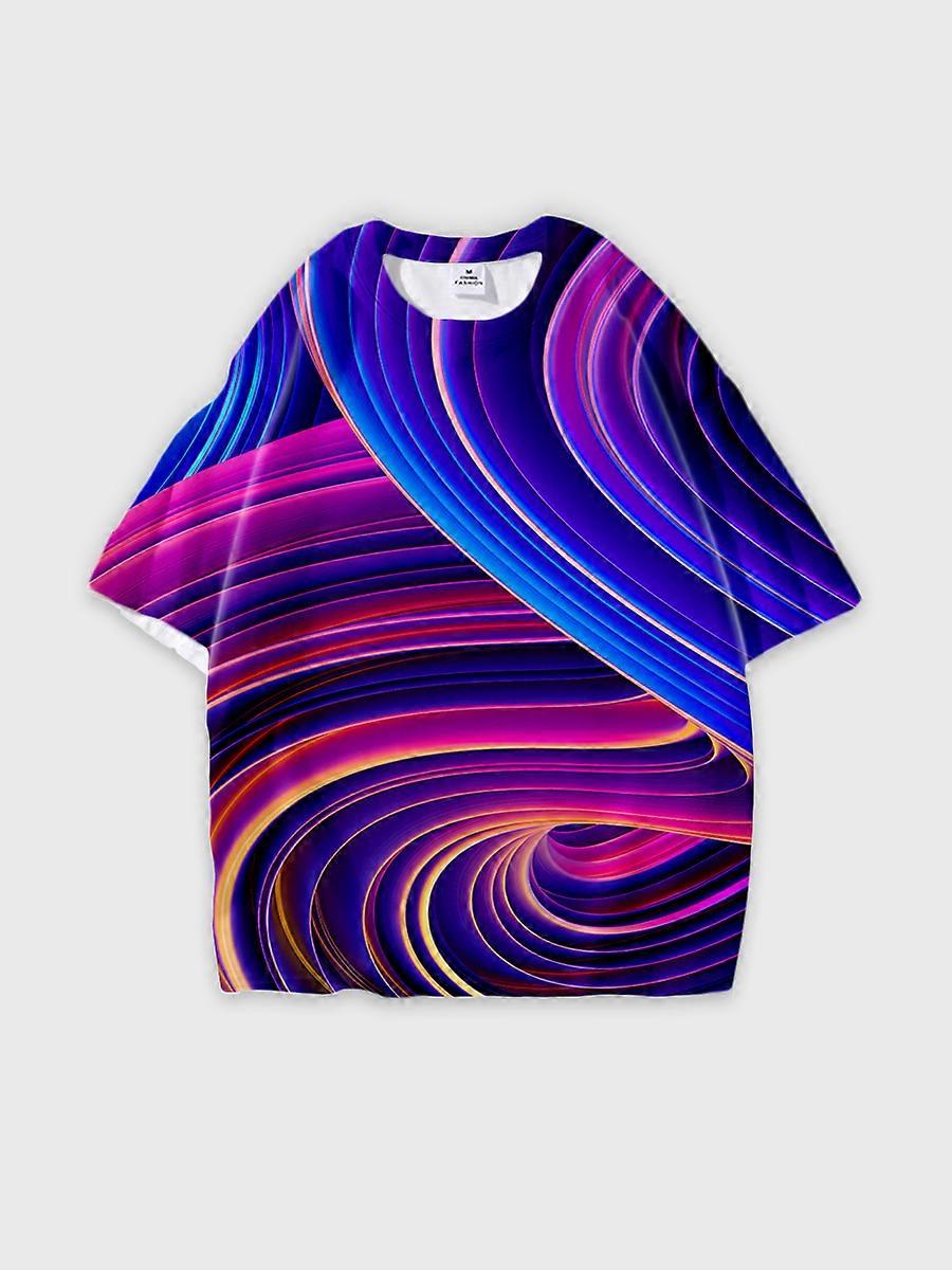 T-shirt round neck Pattern loose short sleeve B689