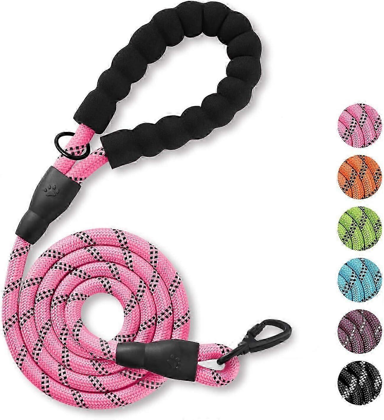 Strong Dog Leash with Comfortable Foam Handle & Reflective Threads - Durable Metal Clasp for Enhanced Safety & Control