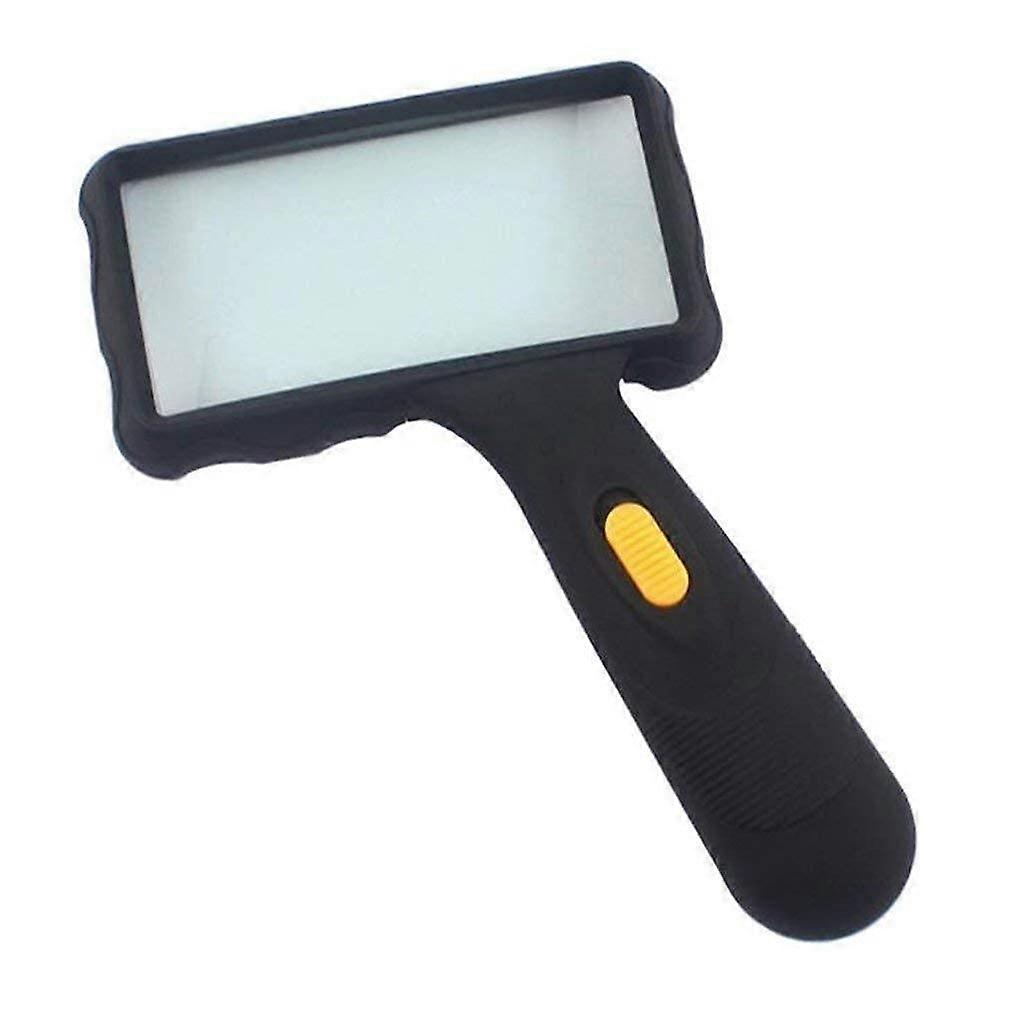 Magnifying Glass Rectangular 10x Lens With LED Lights For Reading Books Jewellery Work Hand-Cut Fluorescent Card WW-1269