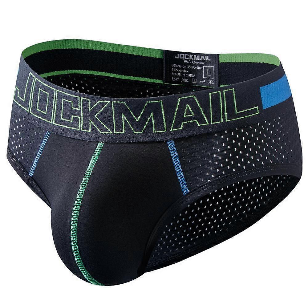 Men's Briefs JOCKMAIL Brand Sexy Low Waist Colour Blocking Design Sports Breathable Underpants Mesh Material Men's Underwear