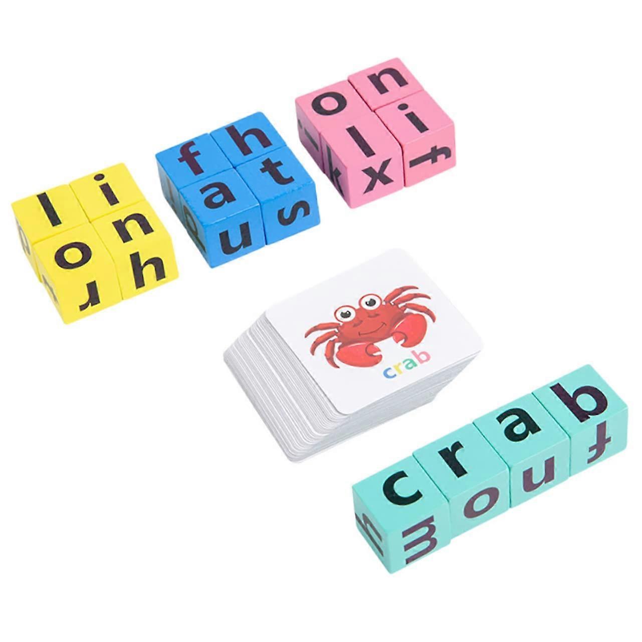 1 Set Alphabet Educational Toy for Interactive Spelling Game with Wooden Letters and Picture Cards Memory and Coordination Fun for Whole Family