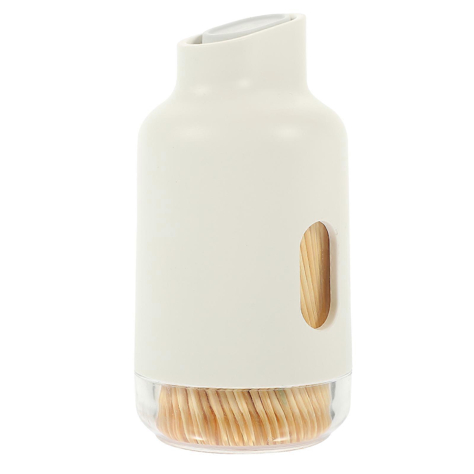 Toothpick Holder Container for Home Office Party Light Yellow Polypropylene 3.5 x 2.8 x 1.2 Inches