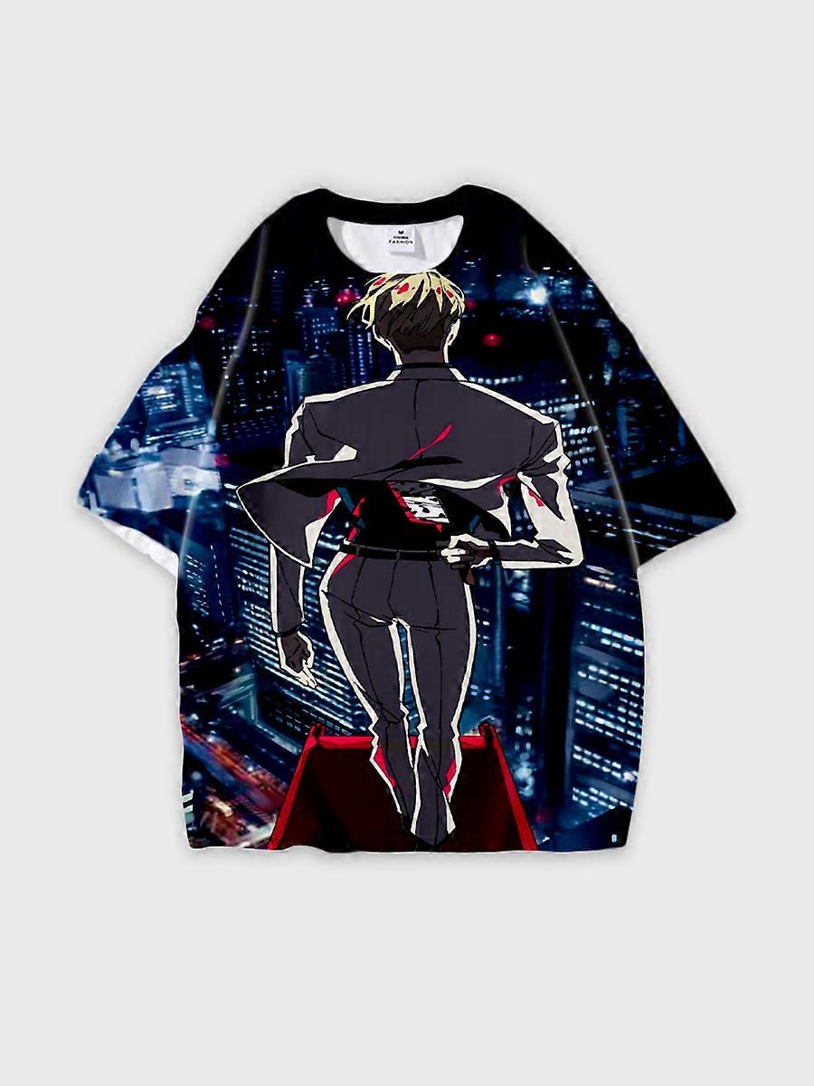 T-shirt round neck Character Pattern loose short sleeve P511