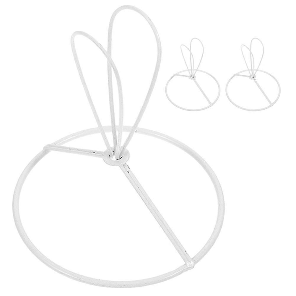 Lampshade Brackets Diy Lamp Shade Frame Metal Iron Wire Light Fixtures Accessories White 8.50X8.00X8.00CM Easy Installation 3Pcs