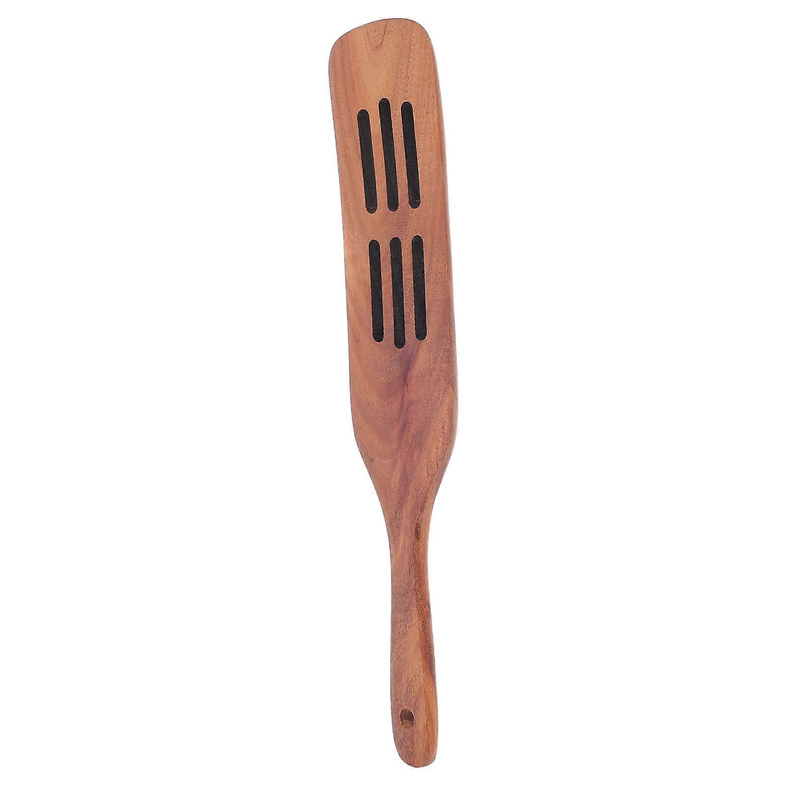 Wooden Spatula for Cooking with Long Handle and Elegant Design Made from Wood Light Brown Color 10.5 Inches