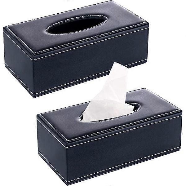 2PCS rectangular tissue cabinet PU leather cosmetic tissue