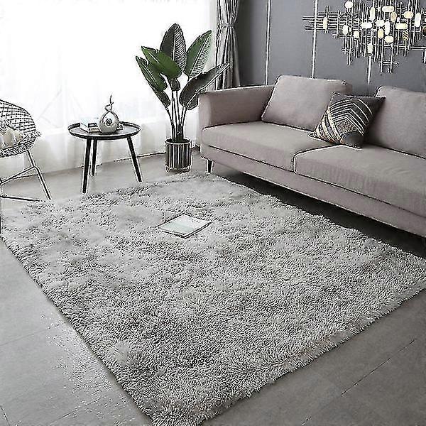 Batikkfarget silkeullteppe, vanngrå, 0,4 x 0,6m