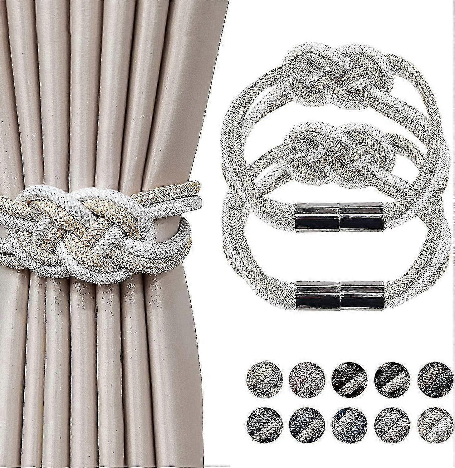 2025 2 Pieces Magnetic Curtain Tiebacks - No Drilling Installation, Premium Material Db