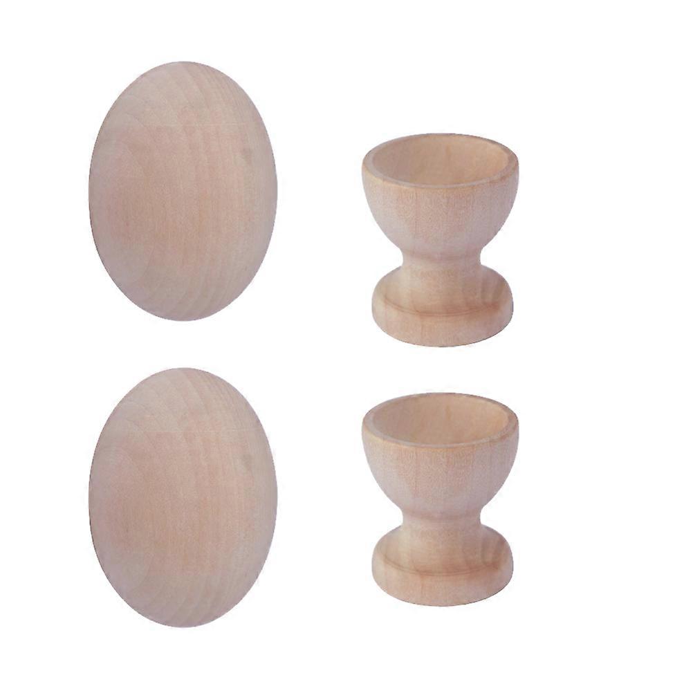 DIY Graffiti Eggs Wooden Blank Eggs Kit For Easter Parties Craft Making 2 Sets