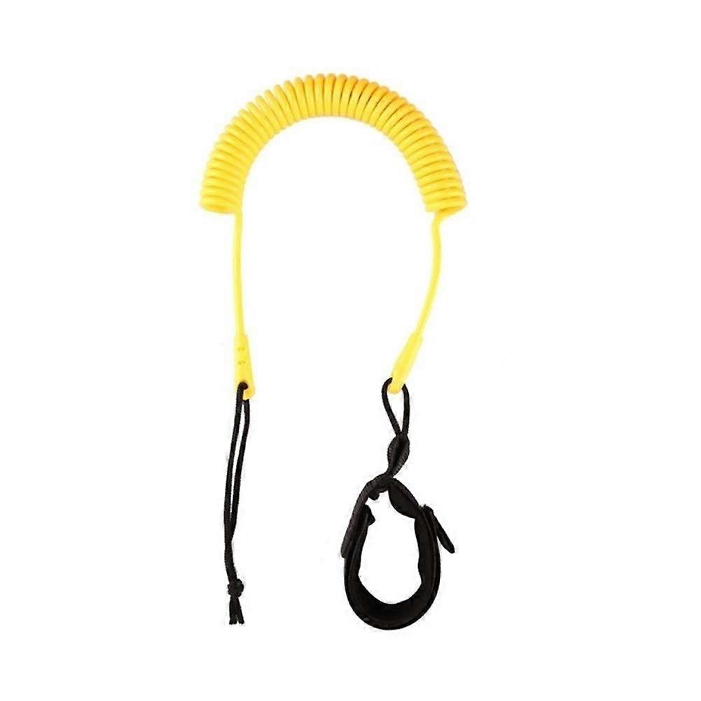 Windsurfing Surfboard Paddle Board Foot Rope Elastic Surfing Coiled Paddle Board Ankle Foot Leg Leash Rope Surfboard Accessories (Color: Yellow)