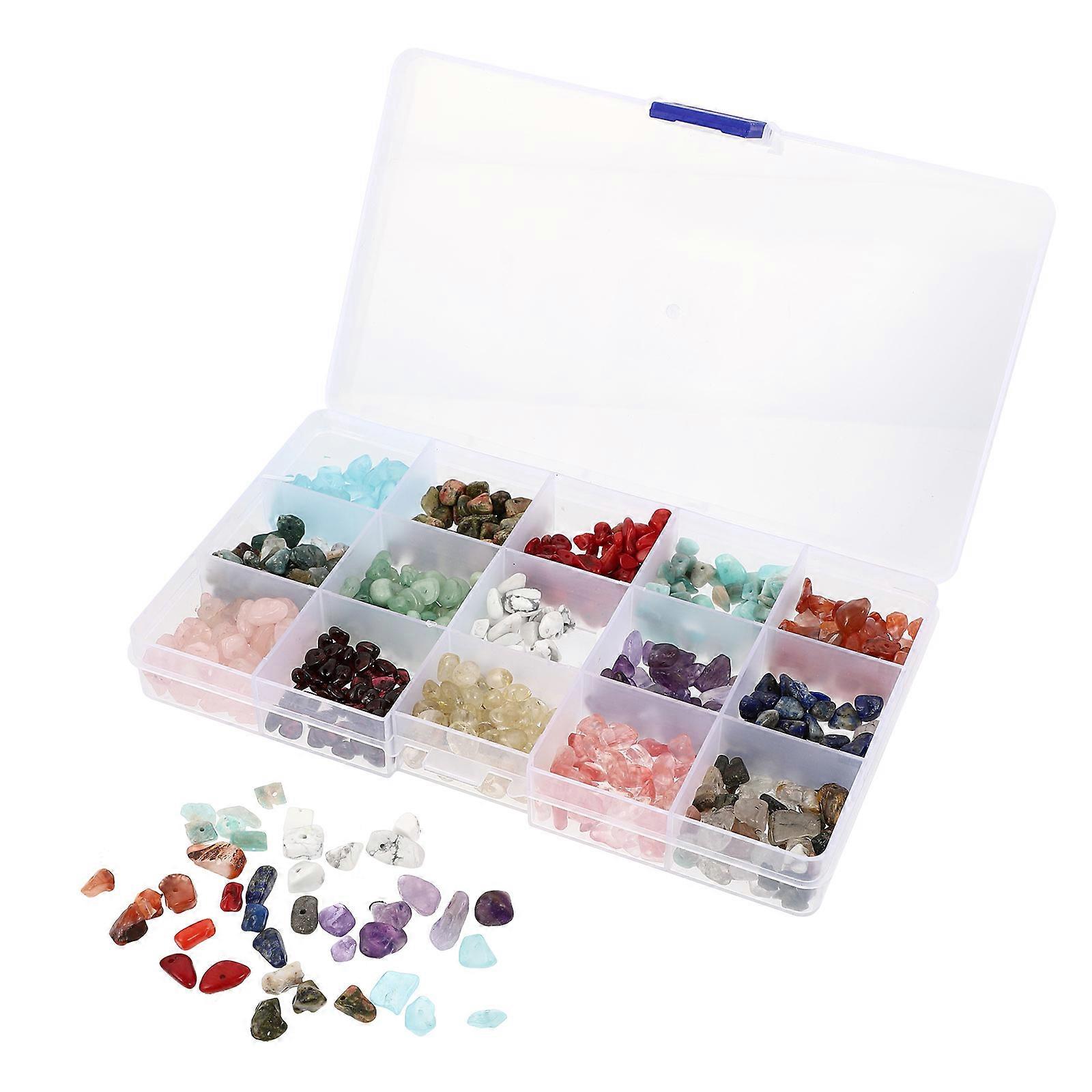 Assorted Color Stone Beads for Jewelry Making with Hole Drilled 1 Box Suitable for All Ages