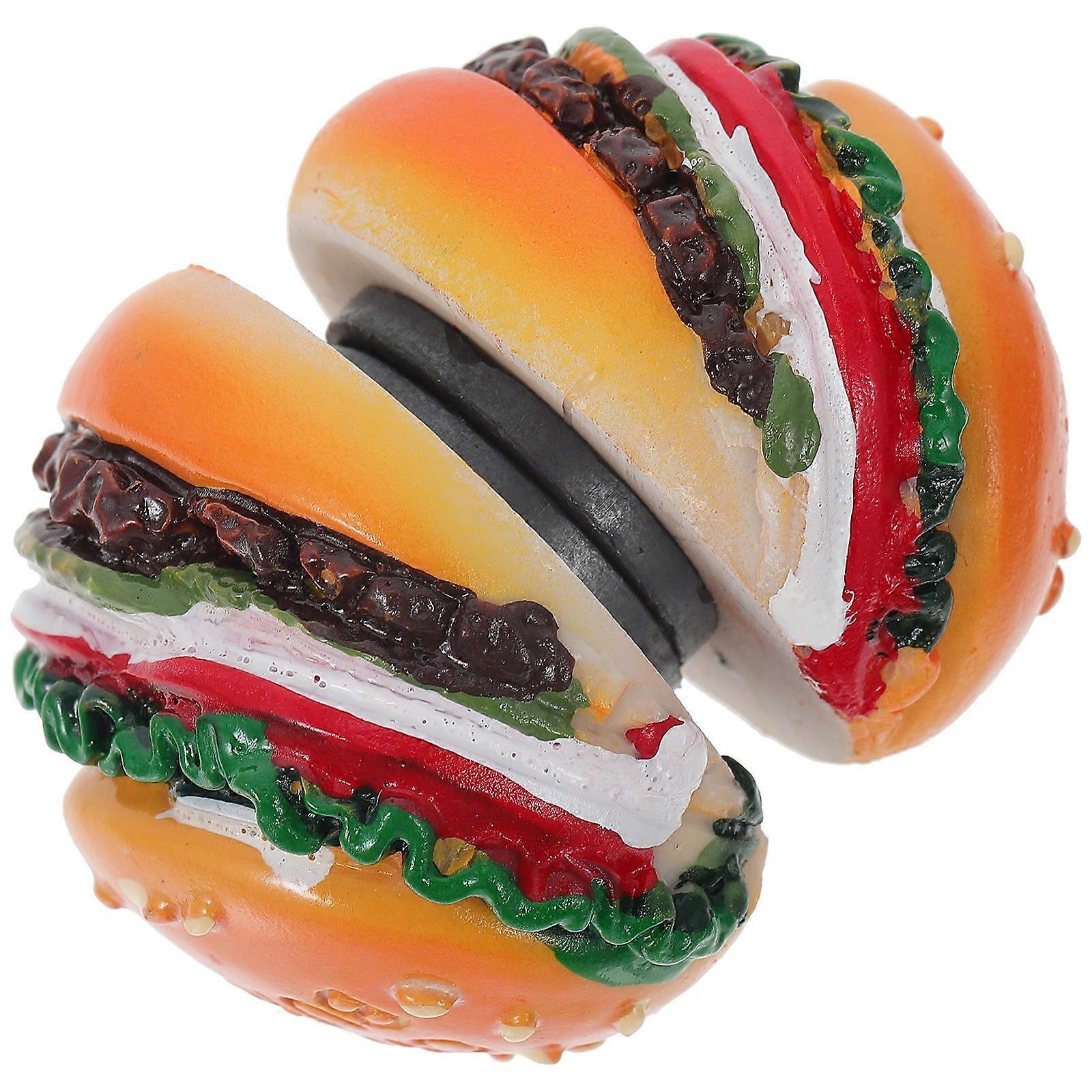 Orange Resin Hamburger Crafts for Decor Easy to Use and Remove 2Pcs