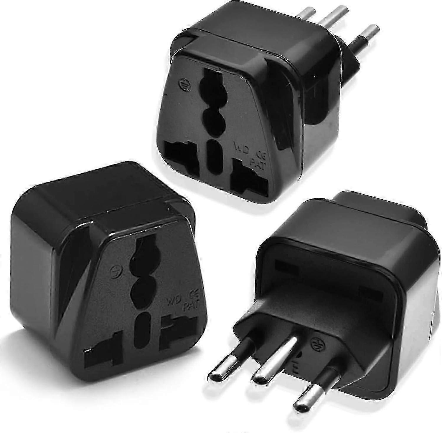 3-Pakning til Sveits Pluggadaptere Sveitsisk Adapter Reise 3-Pinners Jordet Internasjonal Universal for Jorda