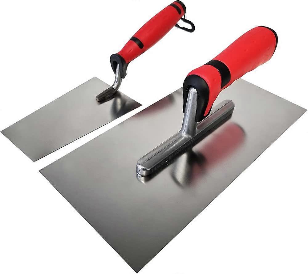 Set with Cleaning Trowels, Stainless Steel Smoothing Trowel with Soft Handle and Bernese Cleaning Trowel Rustproof, Made in Germany