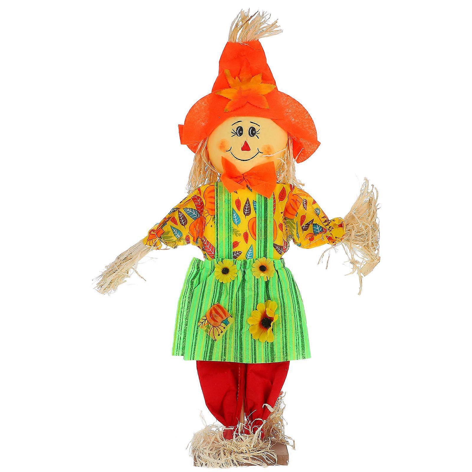 Scarecrow Decoration with Straw for Yard Small Size Adds Cozy Farmhouse Charm to Your .5 Inches Tall