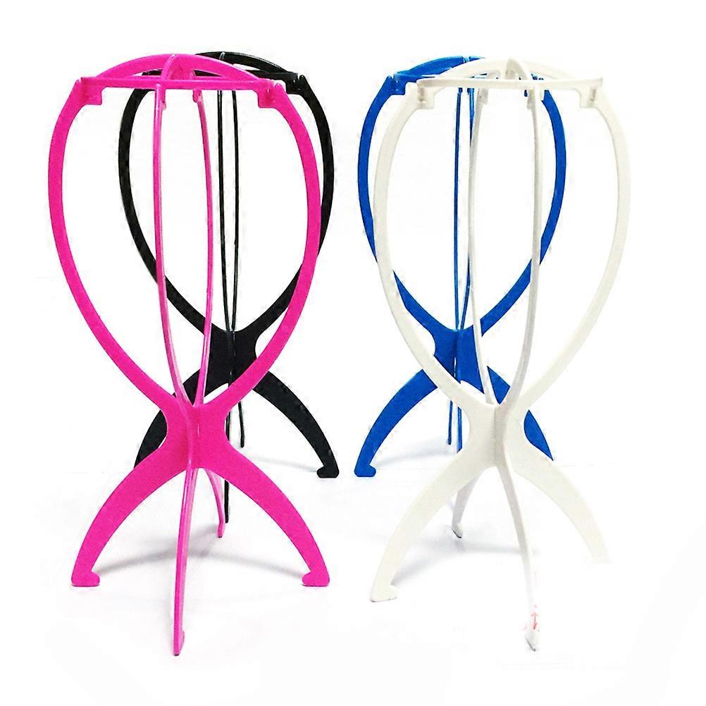 Plast peruk stativ hållare för hängande peruker bärbar hållbar vikning displayverktyg stabil torktumlare 4st