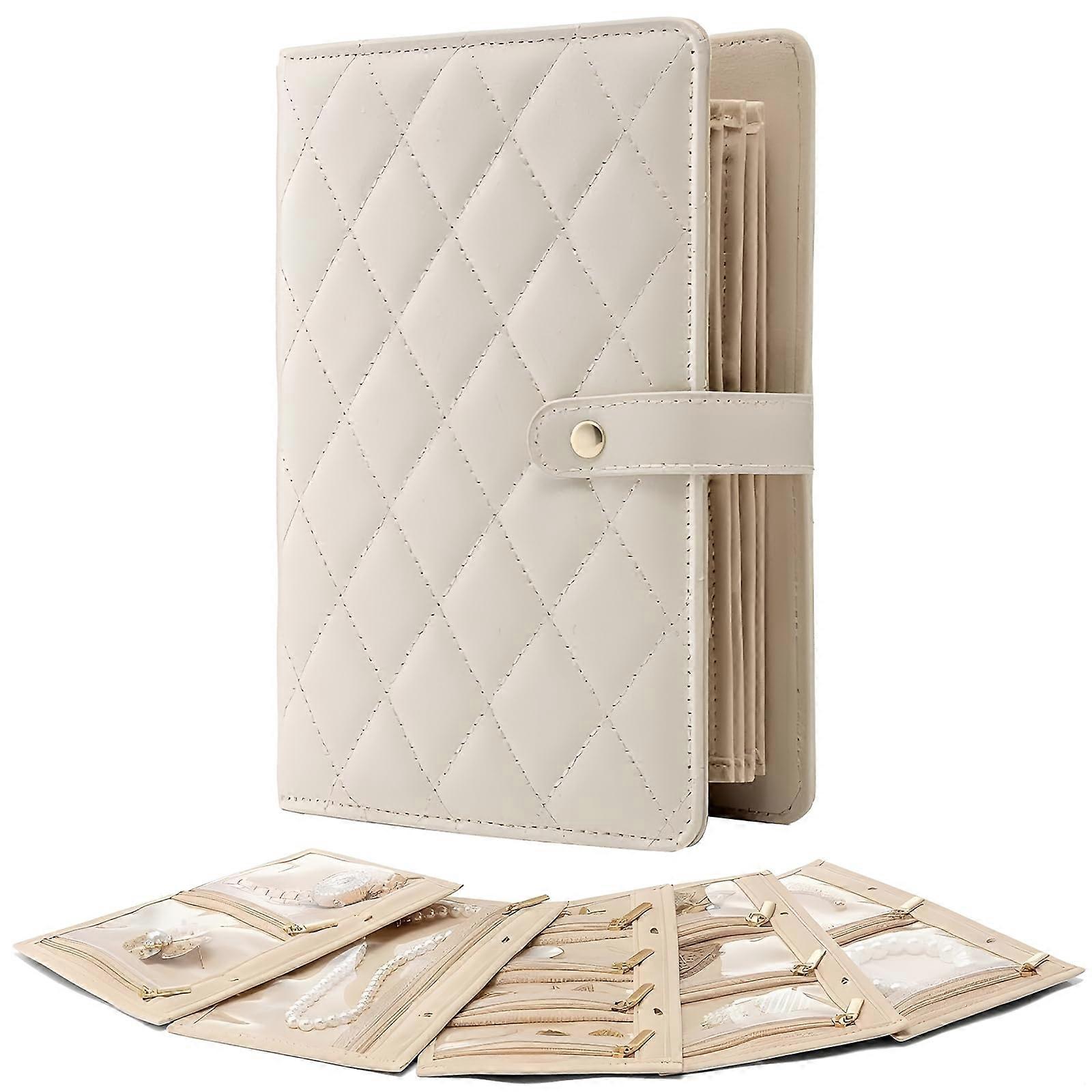 Jewelry Storage Book for Travel, Mini Folder with Zipper Pocket