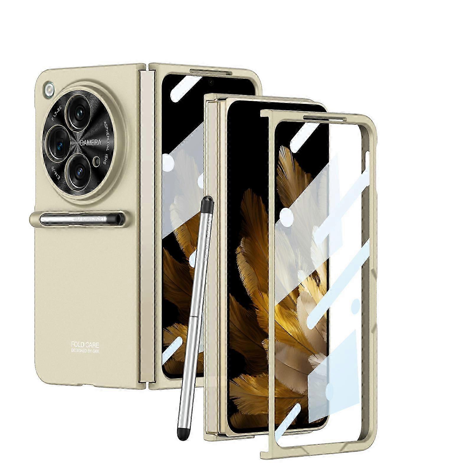 For OnePlus Open Case with S Pen & Front Built-in Screen Protector, Shockproof Ultra Thin Matte PC Protective Cover for OnePlus Open