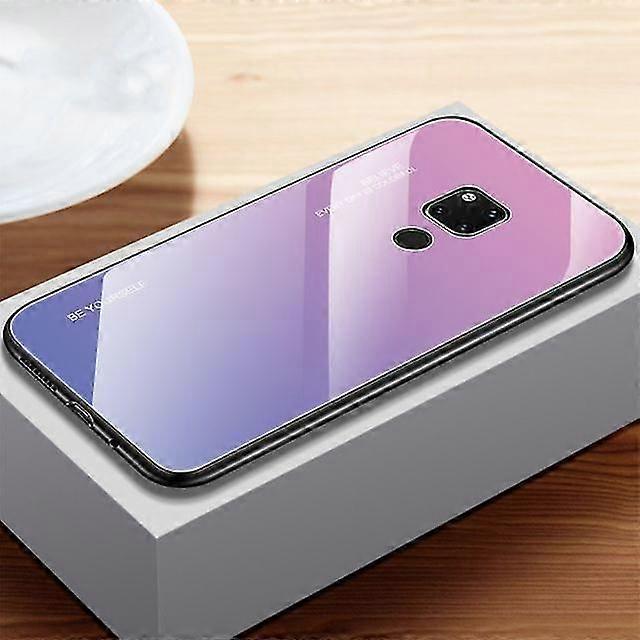 Unique Shockproof Tempered Glass Case for Huawei Y6 Pro 2019 - Purple